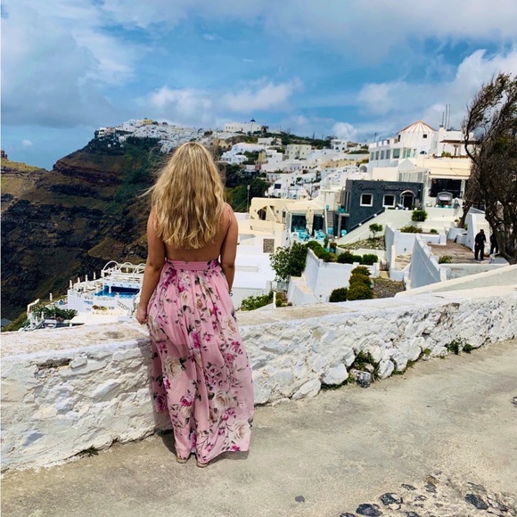 Pink floral maxi dress - Picture 3 of 3